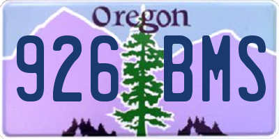 OR license plate 926BMS