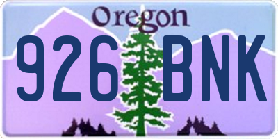 OR license plate 926BNK