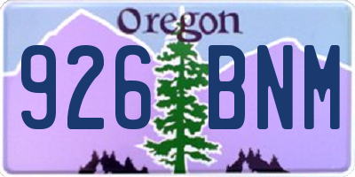 OR license plate 926BNM