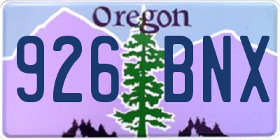 OR license plate 926BNX