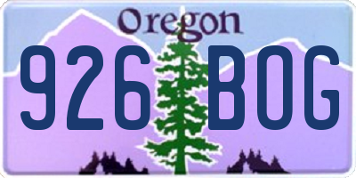 OR license plate 926BOG