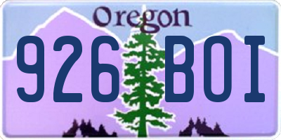 OR license plate 926BOI