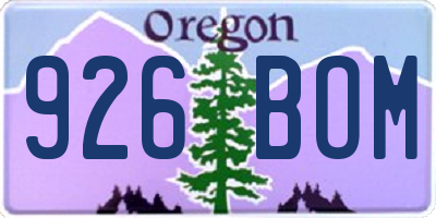 OR license plate 926BOM