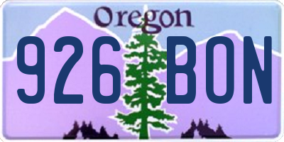 OR license plate 926BON