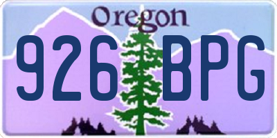 OR license plate 926BPG