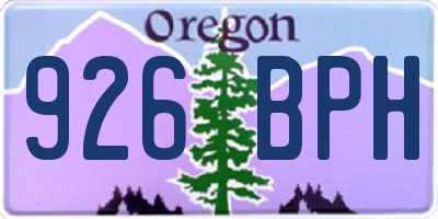 OR license plate 926BPH