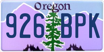 OR license plate 926BPK