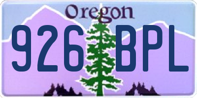OR license plate 926BPL