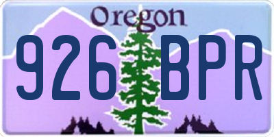 OR license plate 926BPR