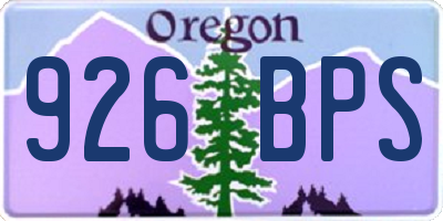 OR license plate 926BPS