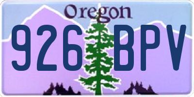 OR license plate 926BPV
