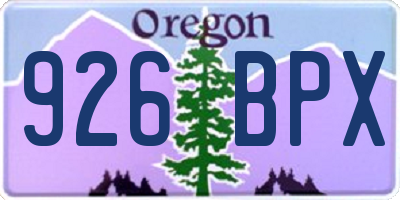 OR license plate 926BPX