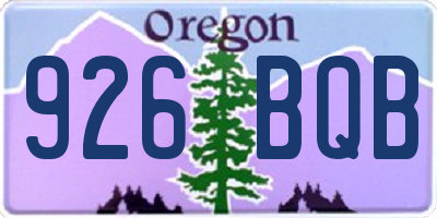 OR license plate 926BQB