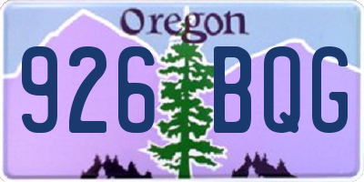 OR license plate 926BQG