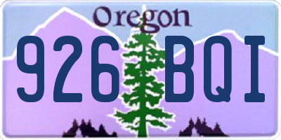 OR license plate 926BQI