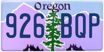 OR license plate 926BQP