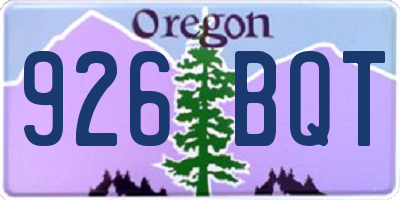 OR license plate 926BQT