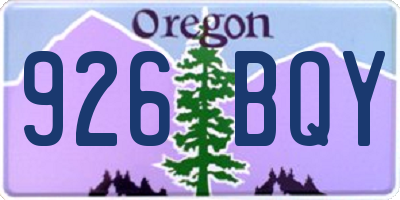 OR license plate 926BQY