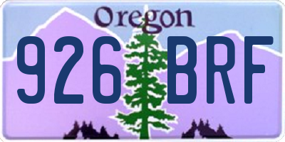 OR license plate 926BRF