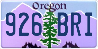 OR license plate 926BRI
