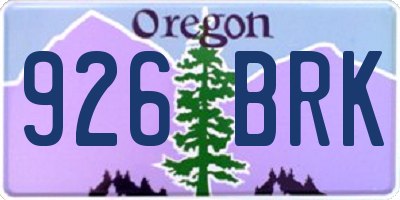 OR license plate 926BRK