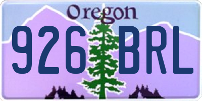 OR license plate 926BRL