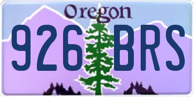 OR license plate 926BRS