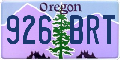 OR license plate 926BRT