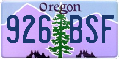 OR license plate 926BSF