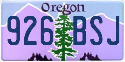 OR license plate 926BSJ