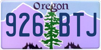 OR license plate 926BTJ