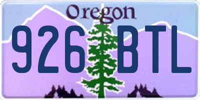 OR license plate 926BTL