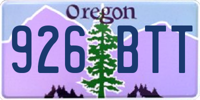 OR license plate 926BTT