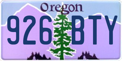 OR license plate 926BTY