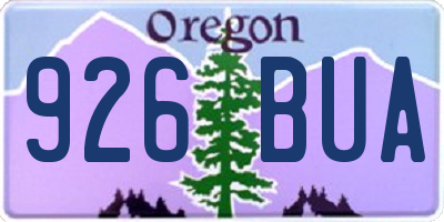 OR license plate 926BUA