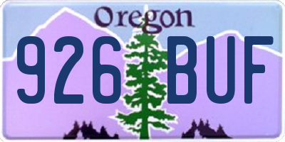OR license plate 926BUF