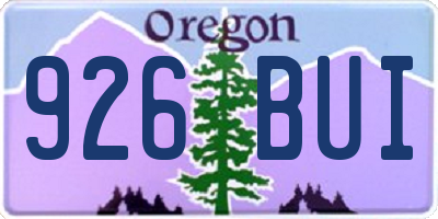 OR license plate 926BUI