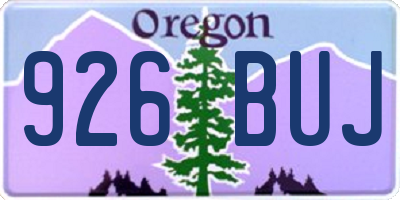 OR license plate 926BUJ