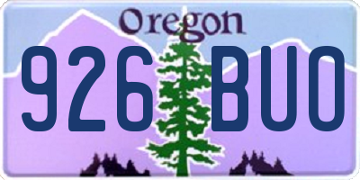 OR license plate 926BUO
