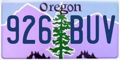 OR license plate 926BUV