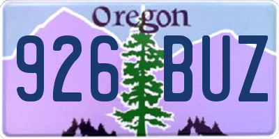 OR license plate 926BUZ