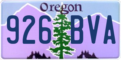 OR license plate 926BVA