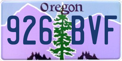 OR license plate 926BVF