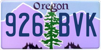OR license plate 926BVK