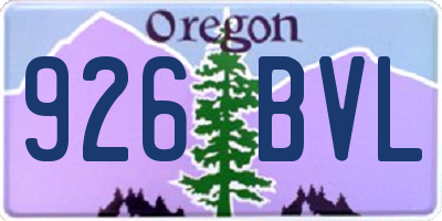 OR license plate 926BVL