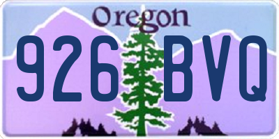 OR license plate 926BVQ