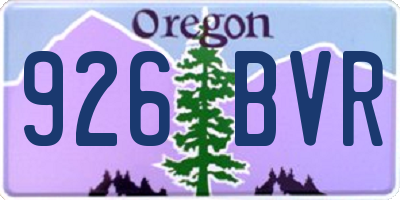 OR license plate 926BVR