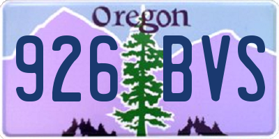 OR license plate 926BVS