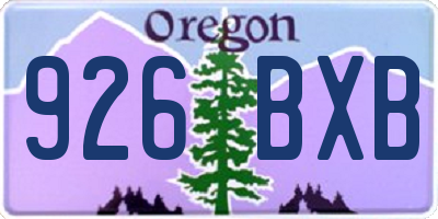 OR license plate 926BXB