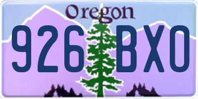 OR license plate 926BXO